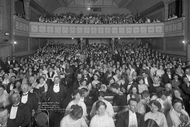 Nelson Operatic sitting in the auditorium in 1913